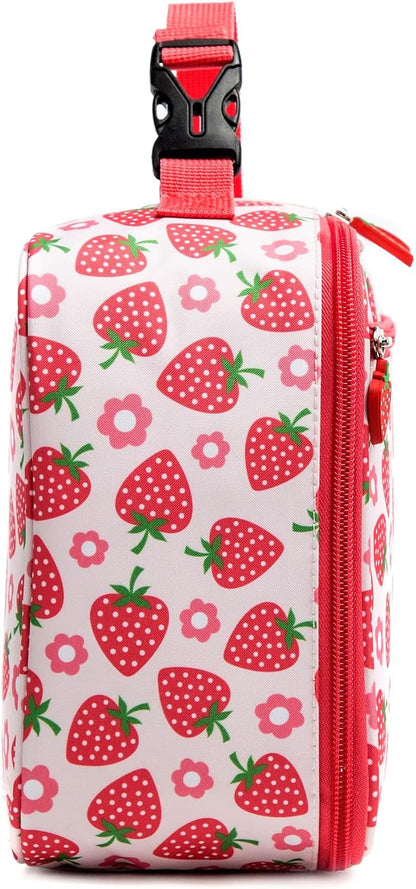 Insulated Kids Dual Compartment Lunch Bags Tote for Girls Boys Toddler School Picnic Food Cooler Thermal with Strap Lunch Boxes Blue Unicorn