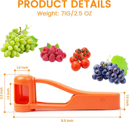 WhiteRhino Grape Cutter Grape Slicer for Toddlers,Grape Cherry Tomato Strawberry Cutter Quarter Slicer tool For Vegetable Fruit Salad Cake Decoration,Stainless Steel kitchen Gadget Fruit cutter(Bule)
