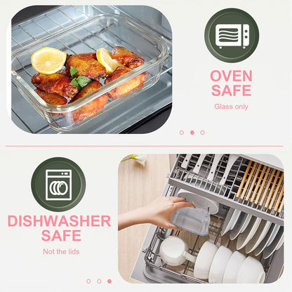 30 Pieces Glass Food Storage Containers, Meal Prep Set with Snap Locking Lids, Airtight lunch Containers, BPA-Free, Microwave, Oven, Freezer & Dishwasher Friendly,Blue