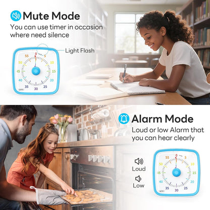 Yunbaoit Visual Timer with Night Light, 60 Minute Countdown, Light Blue