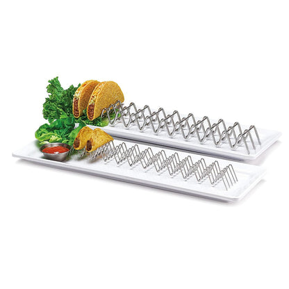 G.E.T. 4-81828 Stainless Steel Taco Holder / Stand, Holds 12 Tacos