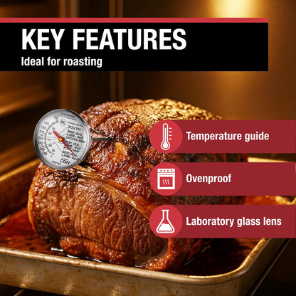 CDN Ovenproof Meat Thermometer | NSF® Certified | ProAccurate® | 1.75" Dial | For Oven & Grill Cooking | Durable Stainless Stem | Fast & Accurate Readings | IRM190