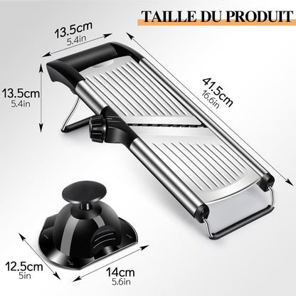 MASTERTOP Mandoline Slicer for Kitchen Adjustable Stainless Steel Food Slicer Vegetable Chopper Onion Waffle French Fry Cutter Potato Chip Julienne Slicer with Safety Gloves