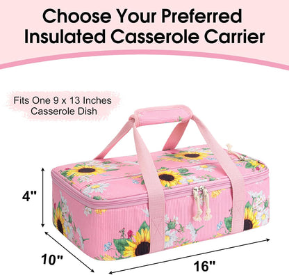 Insulated Casserole Carrier, Portable Casserole Carrier for Hot or Cold Food Lunch Tote Warmer or Cooler Bag, Lasagna Lunch Bag for Potluck Parties- Fits 9" x 13" Baking Dish-Charcoal Grey