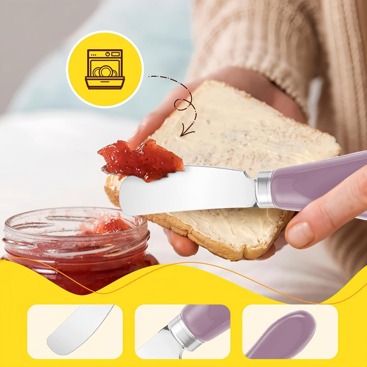 Butter Spreader Knife Set, 2 Pack Butter Knives and Cheese Knives