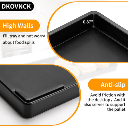 Plastic Serving Tray for Party Supplies Serving Platter for Food Reusable Platters for Catering Snack Fruit Charcuterie Appetizer Hosting Essentials (4pcs Black, 13 × 4.7 in)