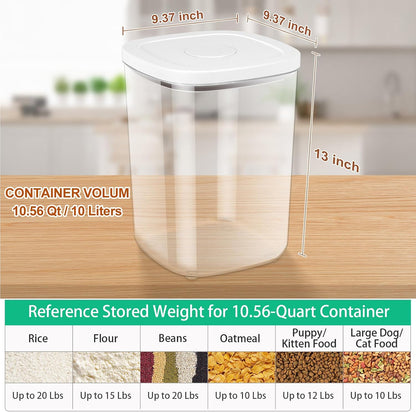 TBMAXS Versatile Storage Container Bin with Pop-up Lid & Scoop, Rice Flour Container Dog Cat Food Storage Container, Laundry Room Organization Household Essentials Kitchen Pantry Organizers