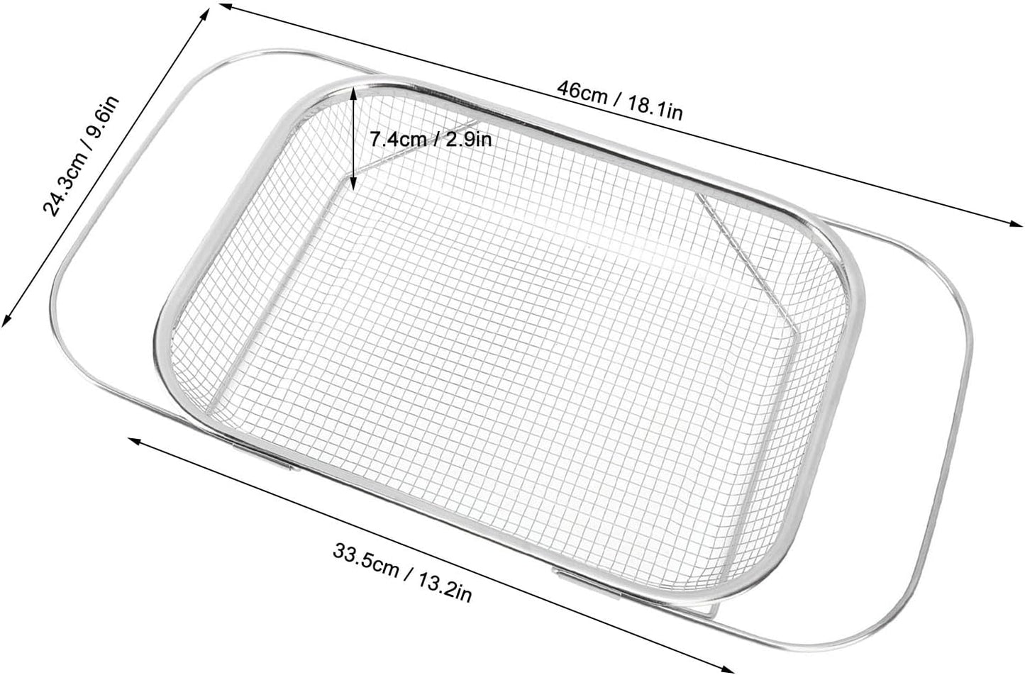 Over The Sink Colander, Stainless Steel Expandable Baskets with Handles Rectangle Kitchen Fine Mesh Strainer Basket for Strain Drain Rinse Fruits Vegetables (Gold)