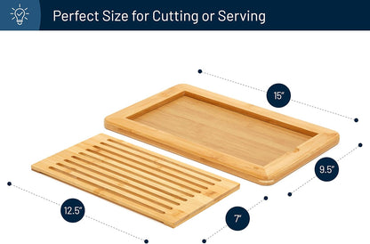RoyalHouse Large Premium Natural Bamboo Bread Cutting Board
