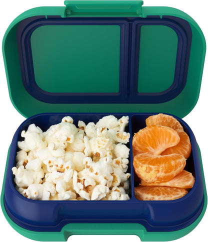 Bentgo Kids Snack - 2 Compartment Leak-Proof Bento Box Container for Snacks and Small Meals, Easy-Open Latch, Dishwasher Safe, BPA-Free for School, Daycare, & Sports - Ideal for Ages 3+ (Gray)