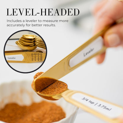 Styled Settings Stainless Steel Magnetic Measuring Spoons Set, 8-Piece