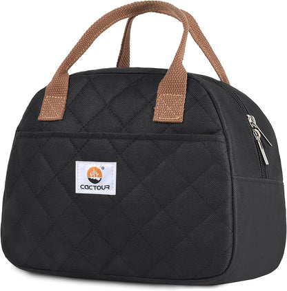 CaCTOUR Lunch Box for Women Girls Teens,Cute Lunch Box Cooler Bag, Portable Insulated Small Lunch Bag Women Reusable Corduroy Lunch Tote for Work/Travel/Picnic/School (Dog Green,Small)