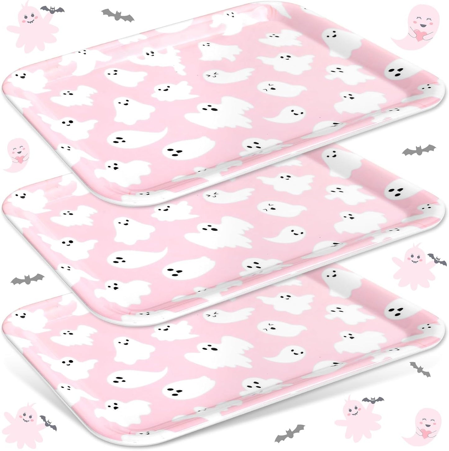 JarThenaAMCS 3Pcs Graduation Serving Trays 13 x 10 Inch Bachelor' s Hat Diploma Glitter Reusable Melamine Platter Congrats 2026 Grad Serving Dishes for Graduate Party Sharing Snacks Fruit Dessert