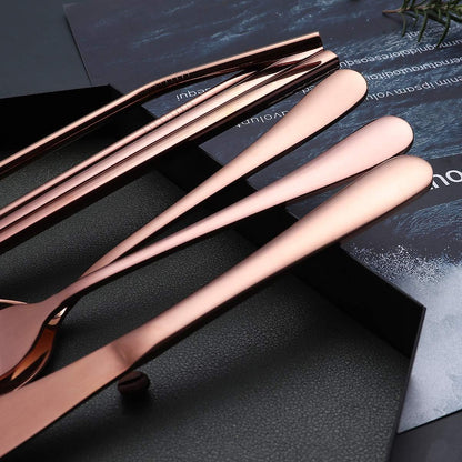 Portable Stainless Steel Flatware Set, Travel Camping Cutlery Set, Portable Utensil Travel Silverware Dinnerware Set with a Waterproof Case (Pink)