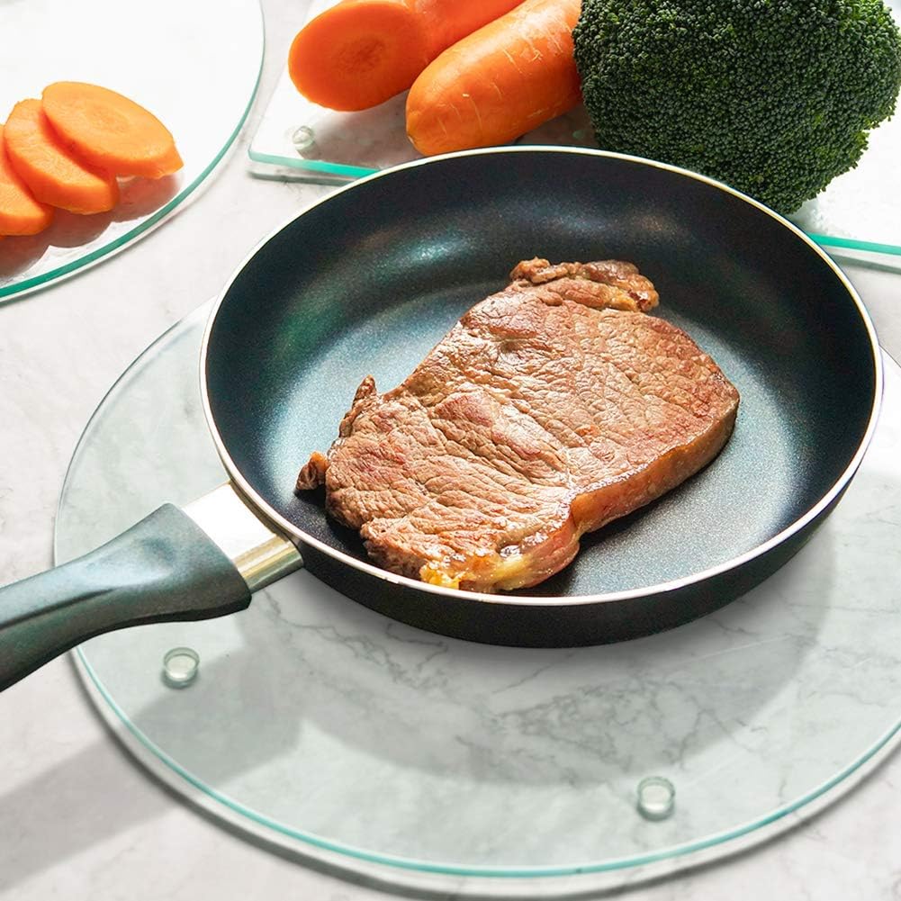 Murrey Home Glass Cutting Board Set for Kitchen Counter, Tempered Glass Chopping Boards Dishwasher Safe, Small Clear Countertop Tray, 16"x12"x2PC