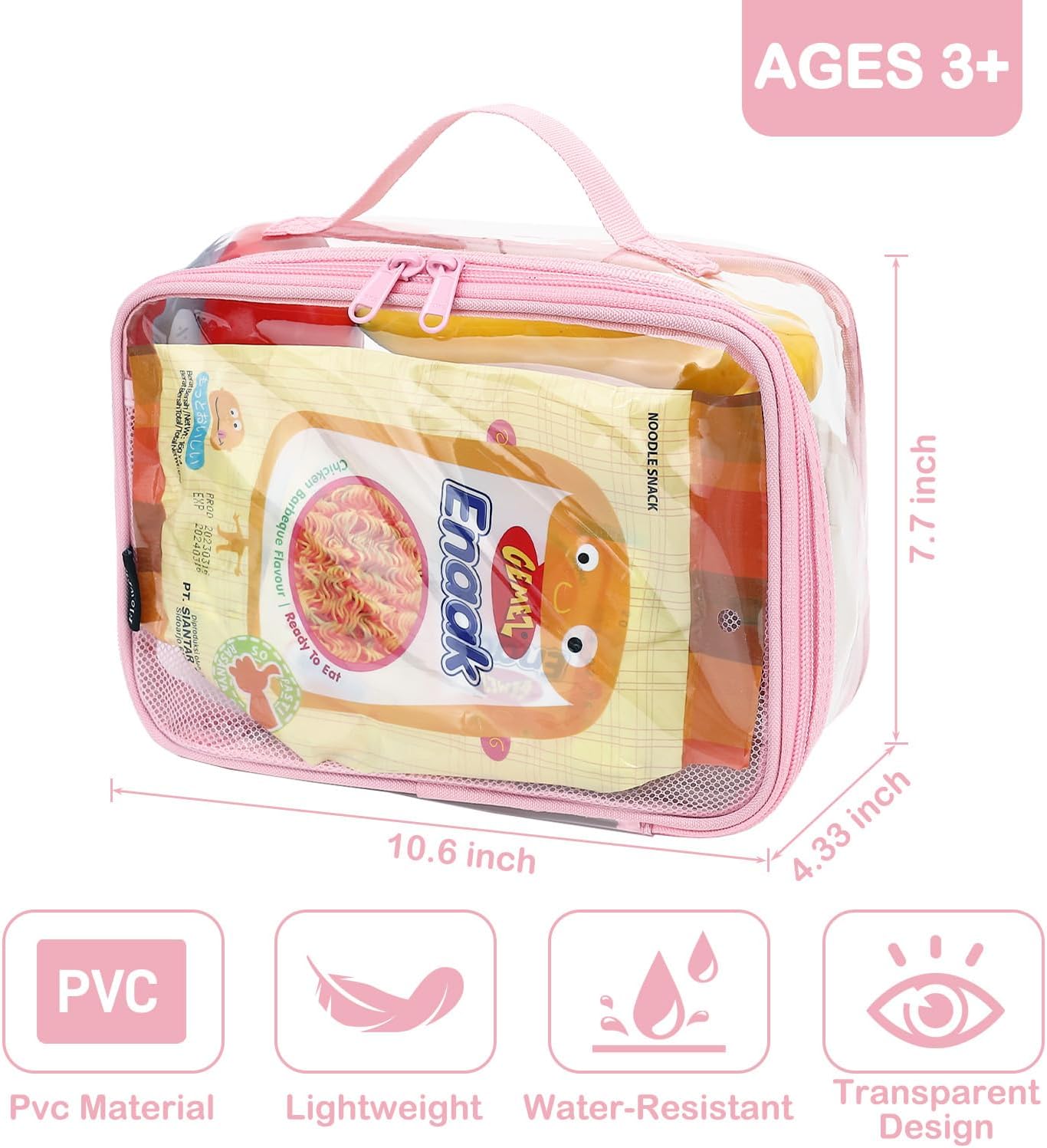 FlowFly Kids Lunch box Insulated Soft Bag Mini Cooler Back to School Thermal Meal Tote Kit for Girls, Boys, Black