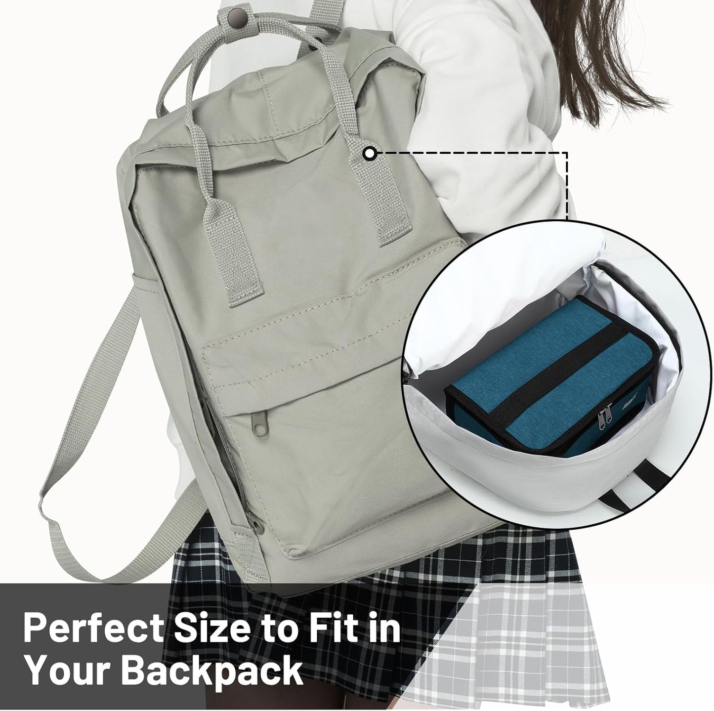 MIER Small Lunch Bag for Kids & Adults Compact Insulated Lunch Box Portable Thermal Mini Cooler for Work School Travel, Bluesteel