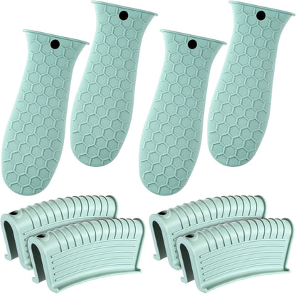 Patelai 8Pcs Silicone Cast Iron Handle Cover,Black