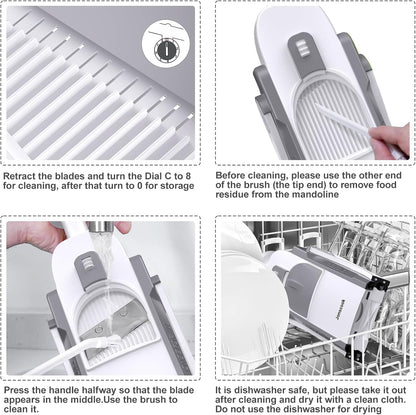 7-in-1 Safe Mandoline Slicer for Kitchen, Vegetable Slicer with Container