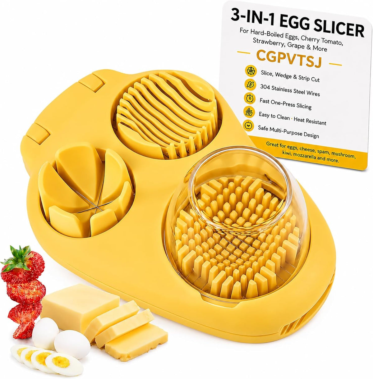 Egg Slicer for Hard Boiled Cherry Tomato Strawberry Salad Cutter Hard Grape Stainless Steel Kitchen Gadget Chopper Dicer Fruit Spam Cup Tool Quail Tomatoes Mushroom Accessories