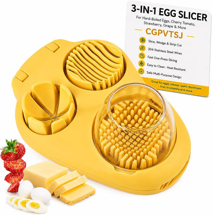 Egg Slicer for Hard Boiled Cherry Tomato Strawberry Salad Cutter Hard Grape Stainless Steel Kitchen Gadget Chopper Dicer Fruit Spam Cup Tool Quail Tomatoes Mushroom Accessories