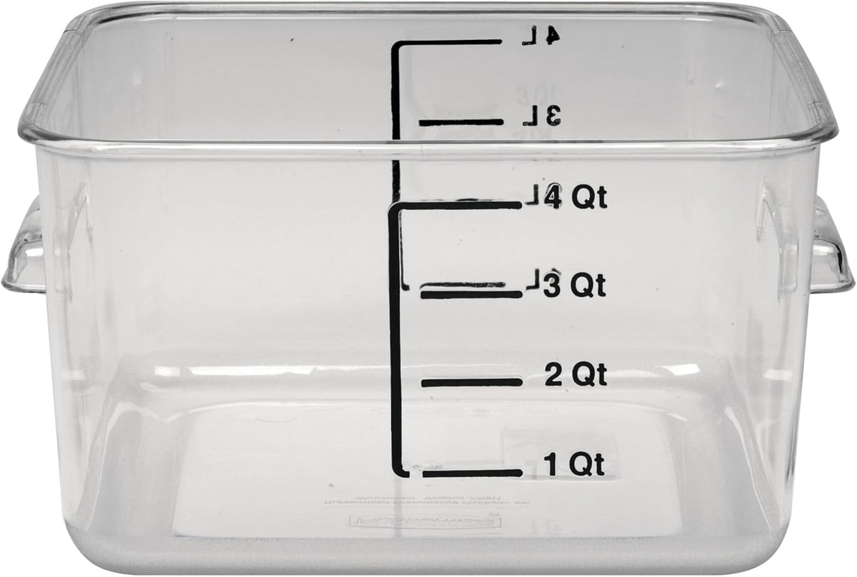 Rubbermaid Commercial Products Space Saving Square Food Storage Container 6 Quart Clear for Kitchen/Sous Vide/Meal Prep