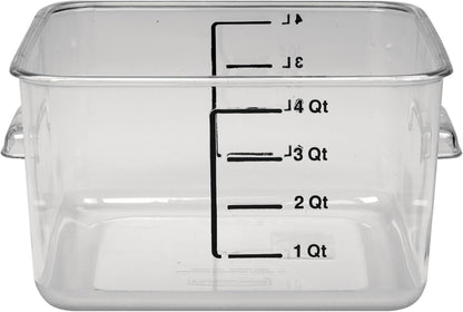 Rubbermaid Commercial Products Space Saving Square Food Storage Container 6 Quart Clear for Kitchen/Sous Vide/Meal Prep