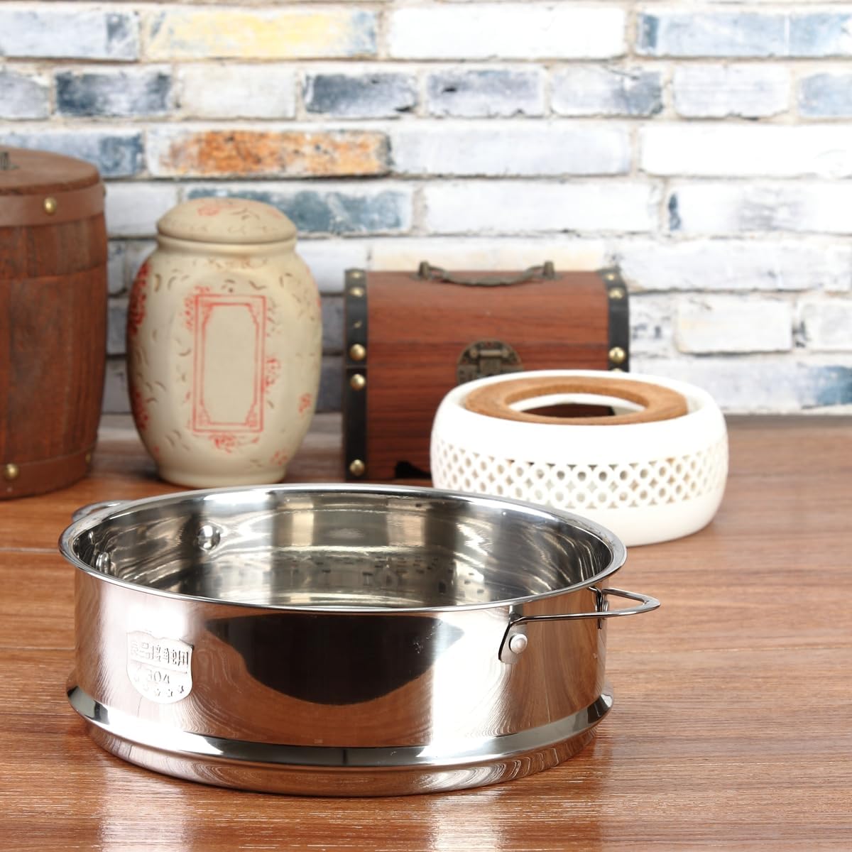 Stainless Steel Dumpling Steamer Basket,Insert for Pot Cooking(9.44INCH）