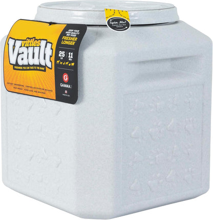 Vittles Vault Traditional Pet Food Storage Container For Dog Kibbles/Bird Seed/Oatmeal/Rice/Flour/Cereal, BPA Free Plastic, Sealed Airtight For Cat Food, Up To 50 lb, Made in USA, With Scoop, Gray