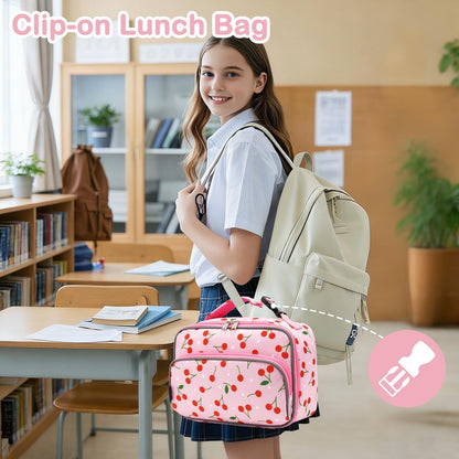 FlowFly Kids Lunch box Insulated Soft Bag Mini Cooler Back to School Thermal Meal Tote Kit for Girls, Boys, Astronaut - Colors B