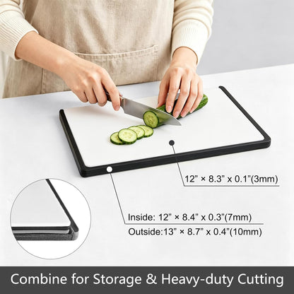 Fotouzy Flexible TPU Cutting Boards Mats Plastic Chopping Board Set of 4