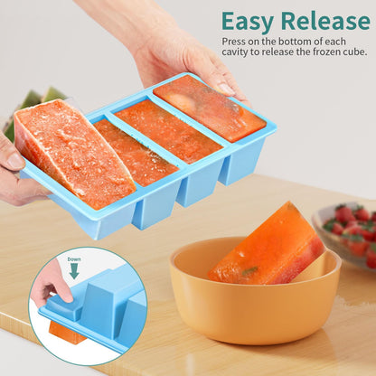 Silicone Freezer Tray for Sauce Cube: GGOW Silicone Freezing Tray for Broth Soup Storage - Freeze 250mL 125mL Souped Portion
