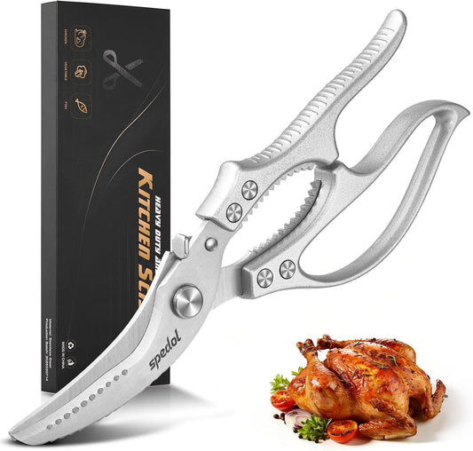 Kitchen Scissors Food Cutting: Heavy Duty Poultry Meat Shears - Stainless Steel All Purpose for Home Cooking & Restaurant