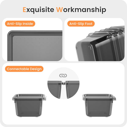 A-LuGei 【Military Grade】 Drawer Organizer,【𝟱𝗦𝗶𝘇𝗲】 Makeup organizer,【Holds 177 Items】 Bathroom Organizers and Storage,Organization and Storage,Desk Drawer Organizer for Vanity【Clear】