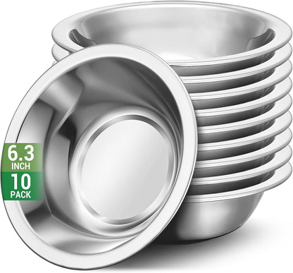 304(18/8) Stainless Steel Mixing Bowls for Kitchen, 6.3" 13.67 fl.oz Metal Mixing Bowls Set Stackable for Baking Serving Cooking Food Prep Storage Dishwasher Safe Lightweight