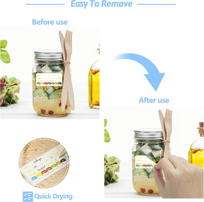 500 Pcs 1 inch X 2 inch Restaurant Quality Shelf Life Food Rotation Labels, Self-Adhesive Removable for Reusable Containers, Food Safety Date Sticker, Leftover Labels (1 * 2in-500pc-Yellow6)