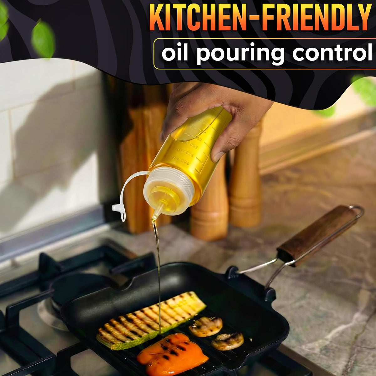 BURIUS Inverted Condiment Squeeze Bottles 16 oz for Sauces, Honey