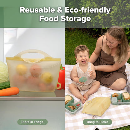Haakaa Silicone Microwave Steamer & Steriliser Bag, 70oz/2000ml Large Capacity Reusable Steaming Bags for Baby Bottles, Breast Pump, Accessories, Pacifiers,Teethers, Great for Home&On The Go, Grey/1PC