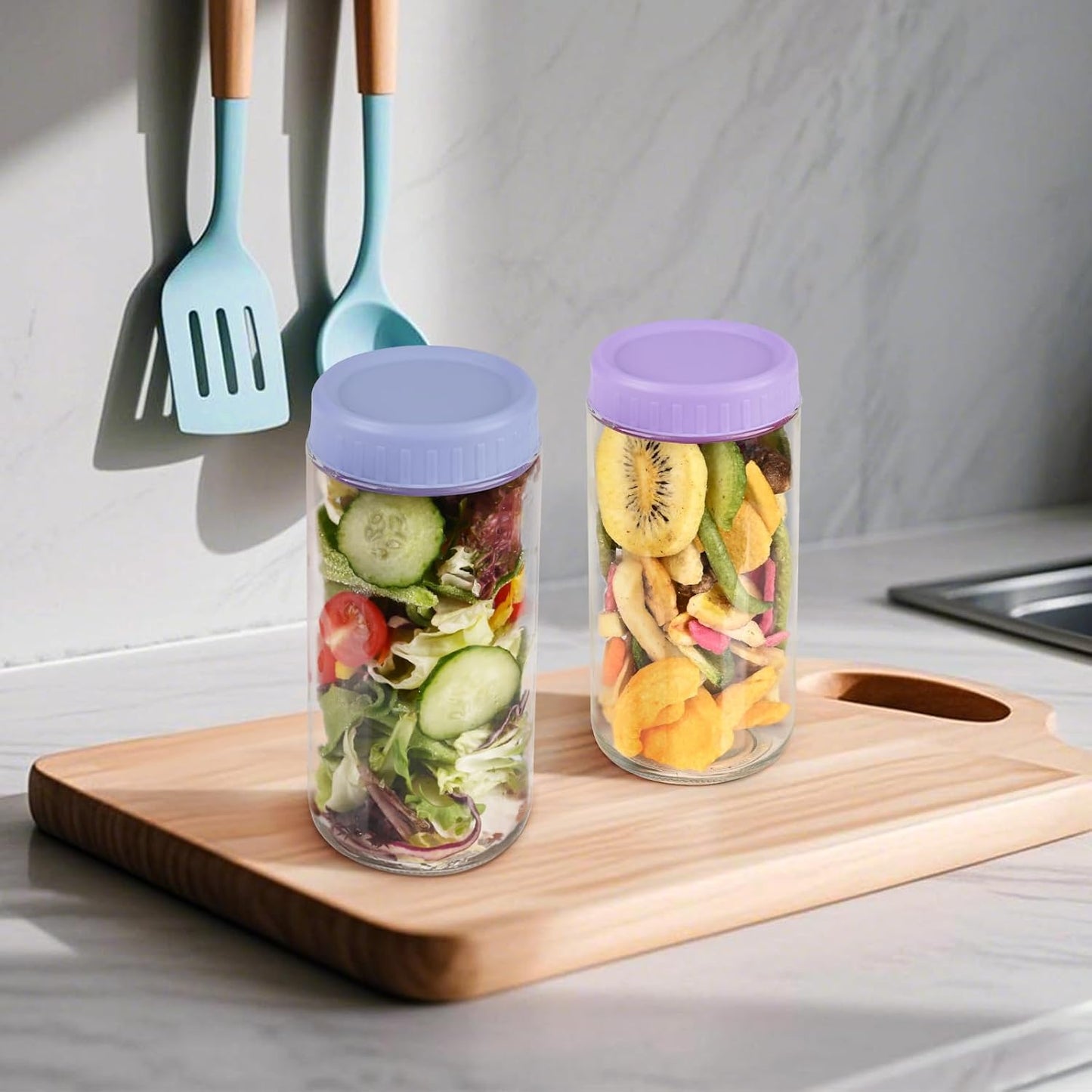 Overnight Oats Containers with Lids, 10oz Wide Mouth Mason Jars with Lids, 9 Pack Glass Jars with Airtight lid for Chia Pudding Yogurt Salad, Meal Prer Oatmeal Jars, Pink