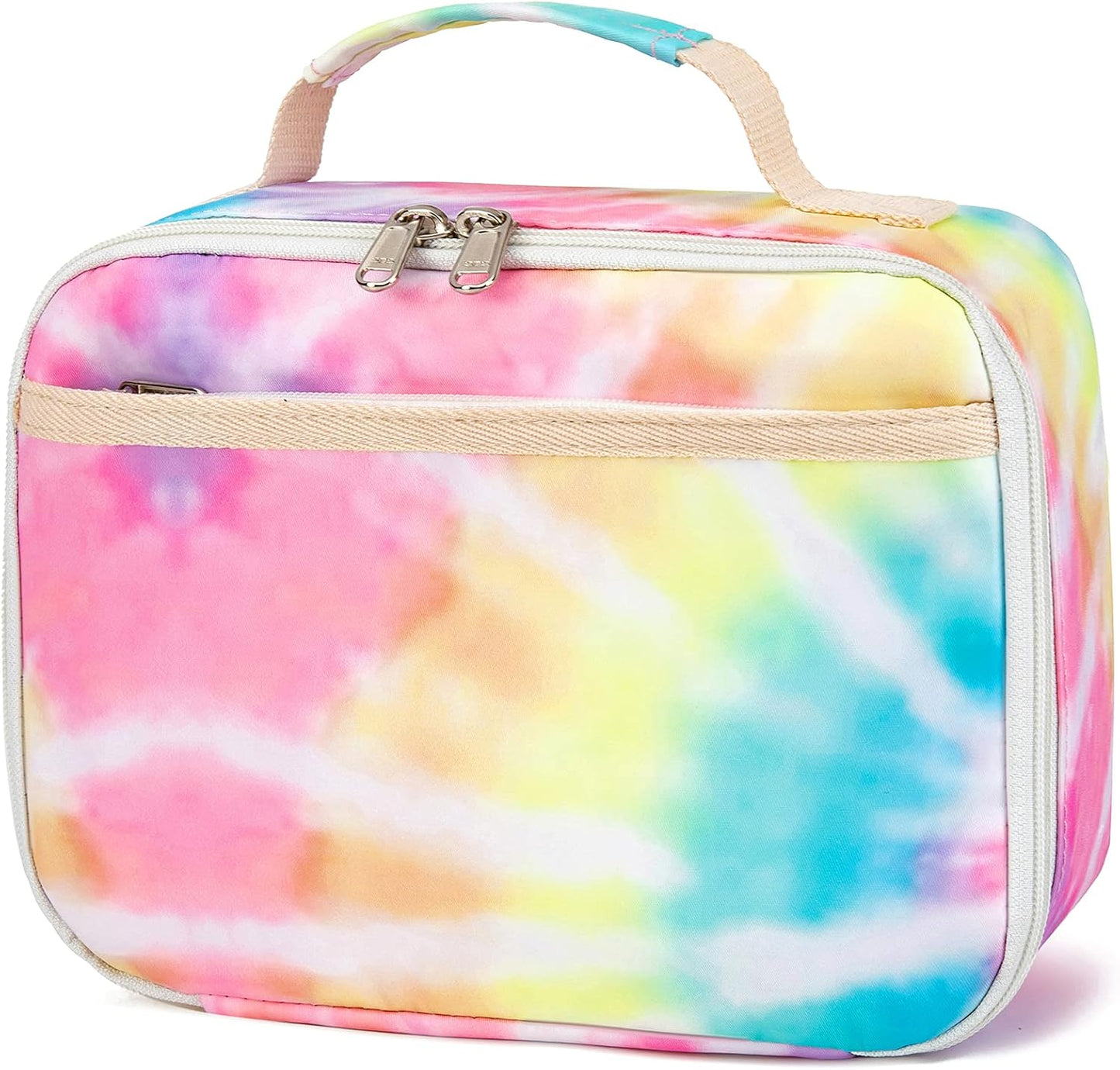 CAMTOP Kids Lunch Box Boys Girls Insulated Lunch Cooler Bag Reusable Lunch Tote Kit for School Travel (094 Tie Dye)