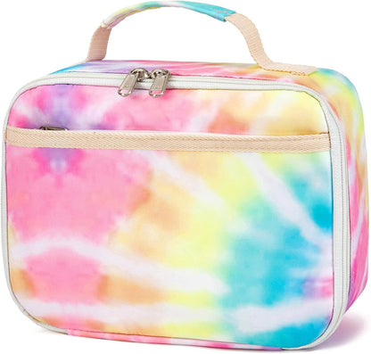 CAMTOP Kids Lunch Box Boys Girls Insulated Lunch Cooler Bag Reusable Lunch Tote Kit for School Travel (094 Tie Dye)