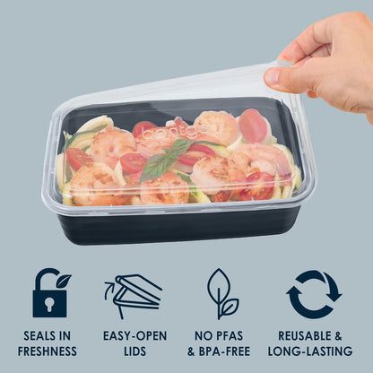 Bentgo Prep - 20-Piece 1-Compartment Reusable Meal Prep Containers with Lids, PFAS & BPA Free Materials, Durable, Microwave, Freezer, & Dishwasher Safe To Go Food Storage (Gold)