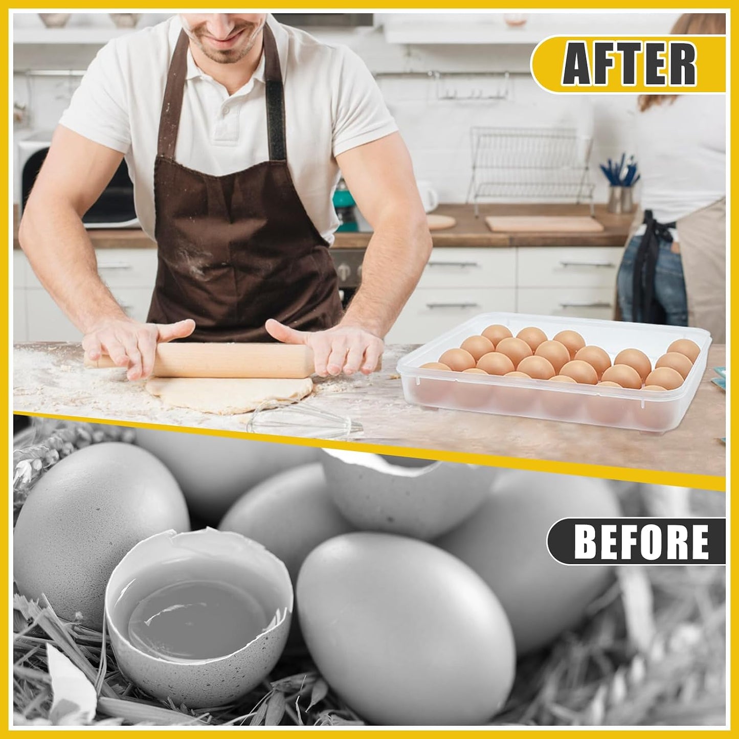 2 Pack Egg Trays with Lid,Easter Egg Containers,Deviled Egg Containers with Lid,Egg Tray Holder Carrier for 48 Eggs for Home Party Kitchen Supplies Refrigerator Storage