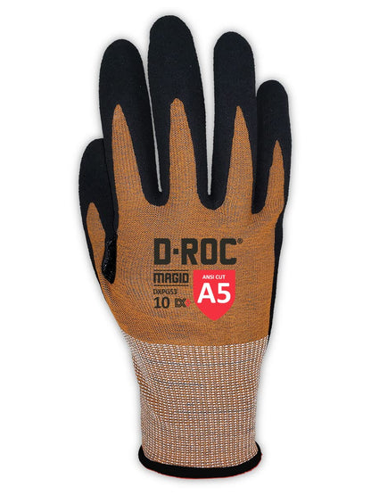 MAGID D-ROC ANSI A5 DX+ Technology VersaTek Grip Work Gloves, 1 Pair, Size 7/Small, DXPG53