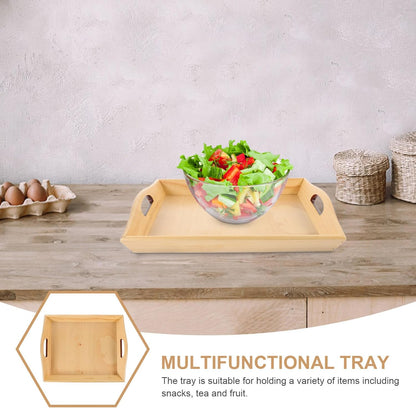 STOBAZA Wooden Serving Tray Rectangular Fruit and Snack Storage Elegant Decor for Home
