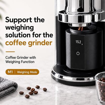 Espresso Scale with Auto Timer, 3‑in‑1 SUS304 Coffee Dosing Cup, 0.1g Precision 300g, USB‑C Rechargeable OLED Display, Portable Shot Scale for Coffee Beans & Ground Powder, Black