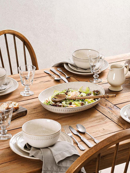 LE TAUCI Ceramic Serving Bowls Set of 2, Large Serving Dishes for Entertaining, 11.8 & 13.7 Inch Oval Serving platter, Salad Fruit Bowl, Pasta Bowls, Microwave & Dishwasher Safe - Arctic White