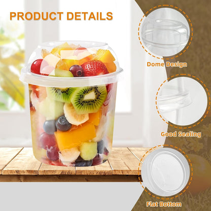 Disposable Food Containers With Lids And Spoons 50 Pack 12 oz Mini Parfait Dessert Cups Take Out Meal Prep Salad Bowls For Lunch, Plastic Ice Cream Bowls Pet, Acai Bowl, To-Go Party Containers(12oz)