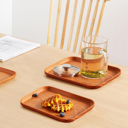 4 Pack Multicolo Plastic Serving Trays for Party Serving Food - Rectangular, 8.66 by 12 in, Heavy Duty Dessert Trays for Food Erving Platters for Party Tray Decor Veggie,Snack