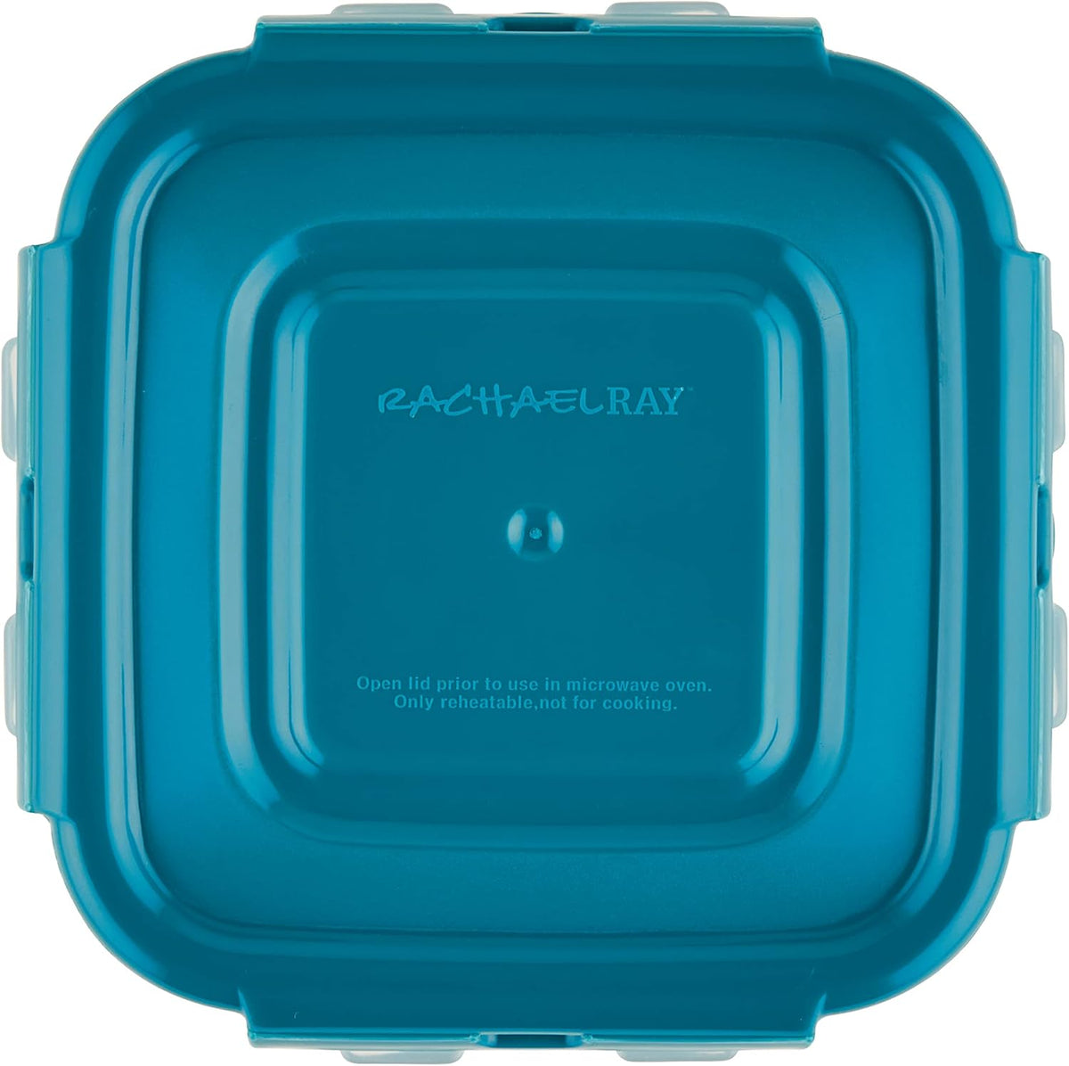 Rachael Ray Leak-Proof Nestable Container Food Storage Bin Set, 10-Piece, Clear with Teal Lids
